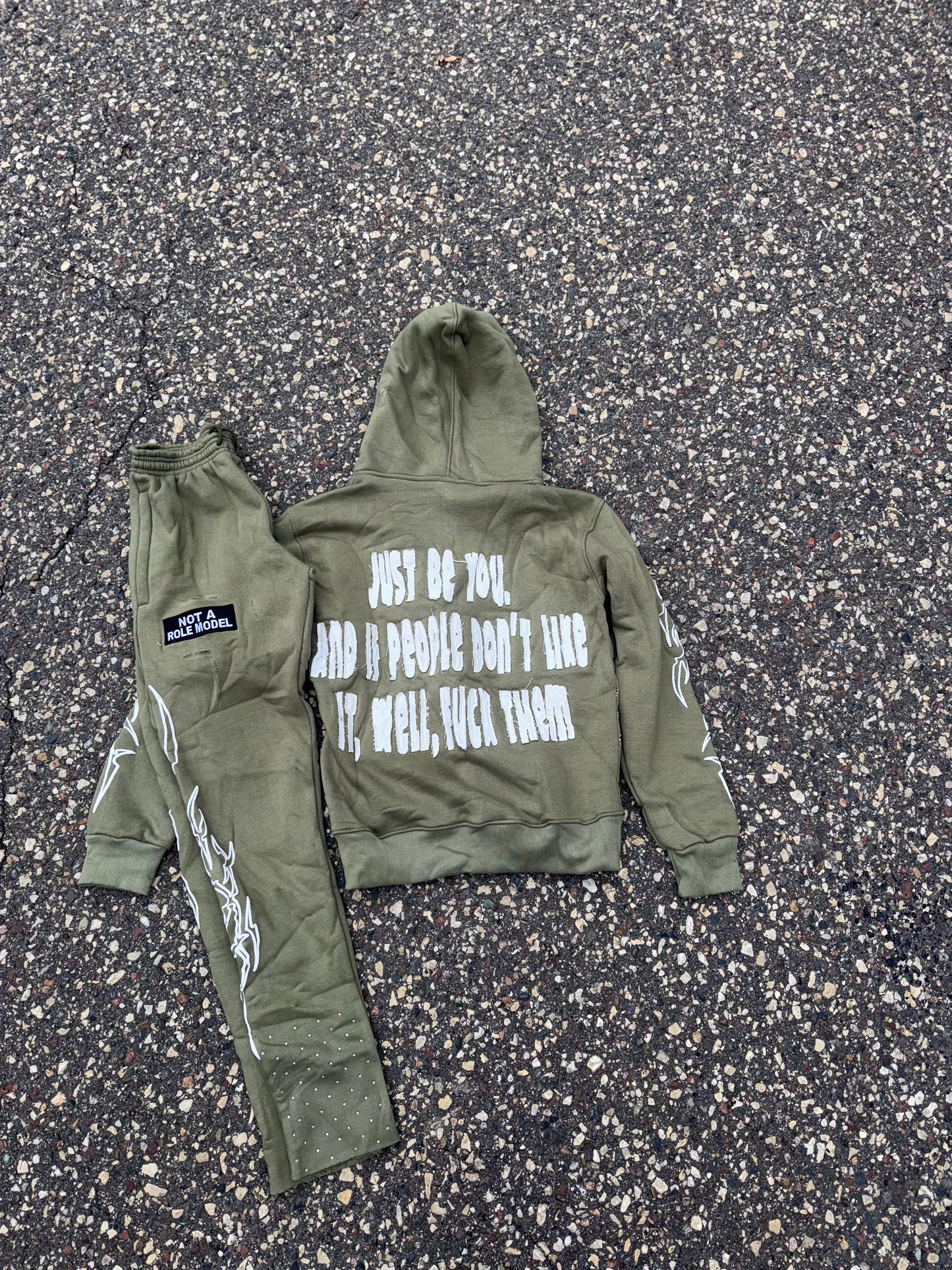 Olive green NOT A ROLE MODEL JOGGING SUIT