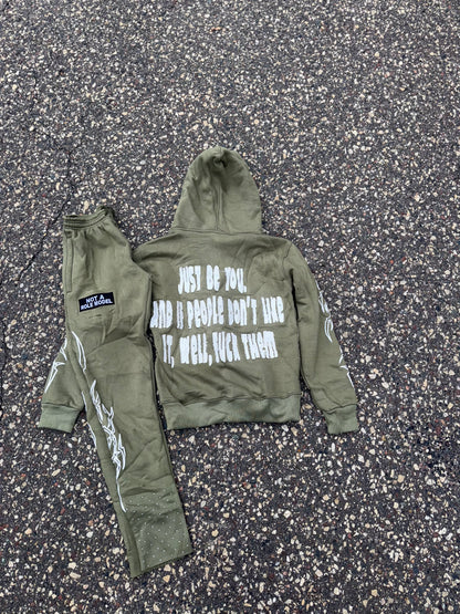 Olive green NOT A ROLE MODEL JOGGING SUIT