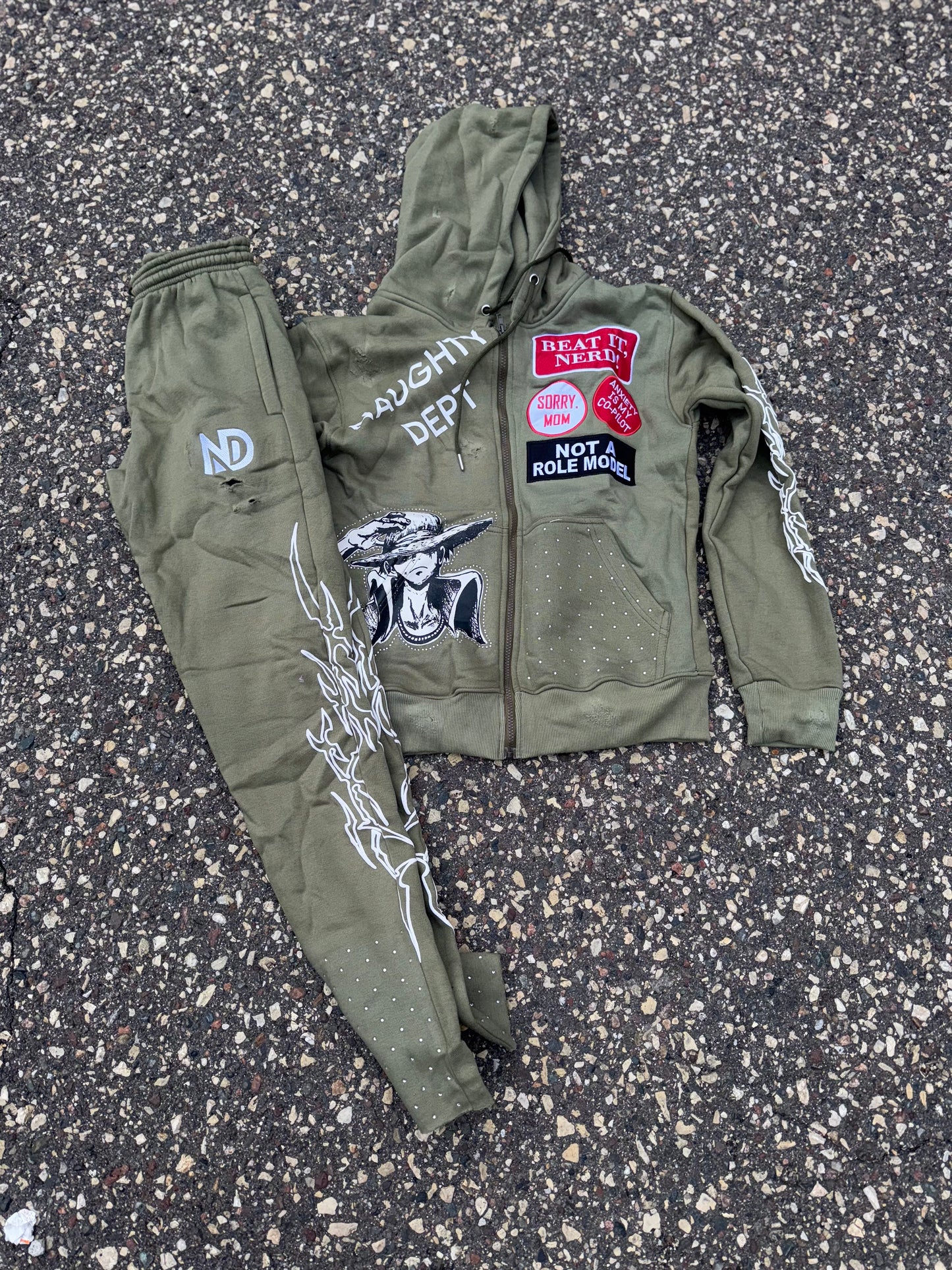 Olive green NOT A ROLE MODEL JOGGING SUIT