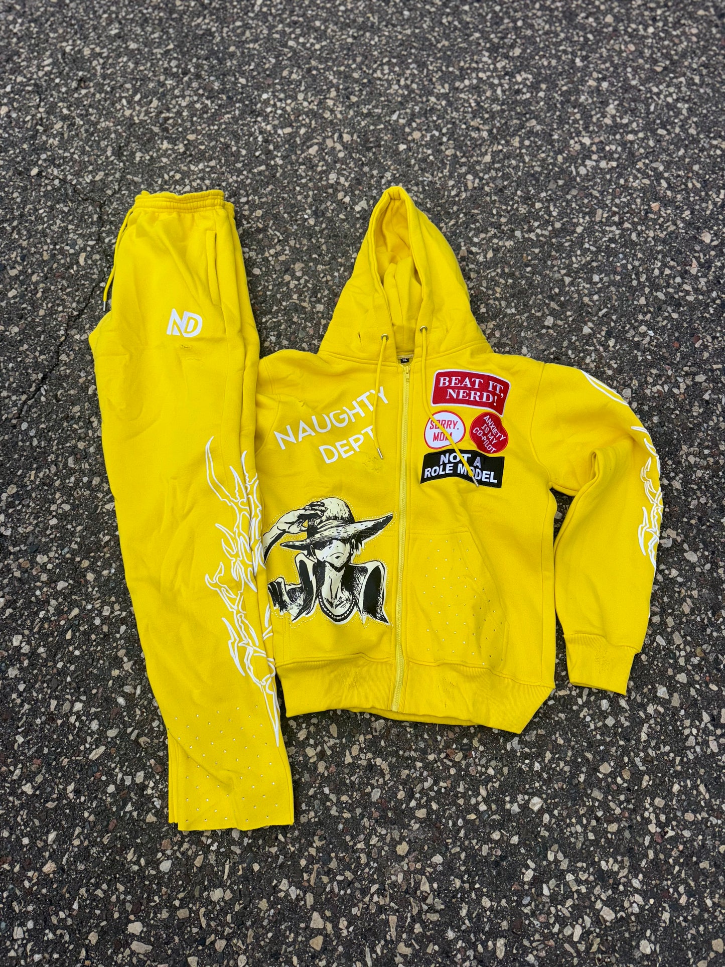 Yellow NOT A ROLE MODEL FULL JOGGING SUIT