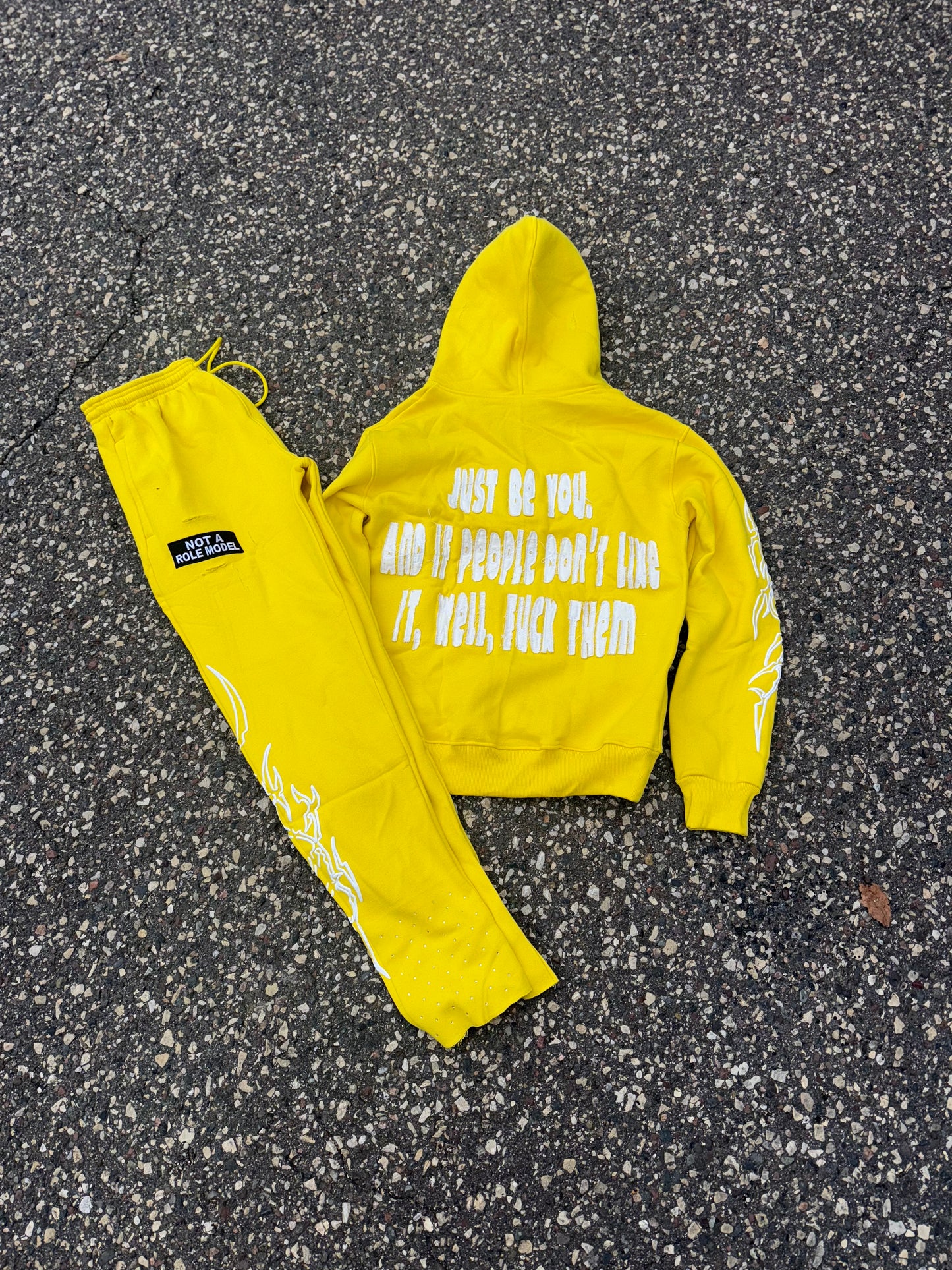 Yellow NOT A ROLE MODEL FULL JOGGING SUIT